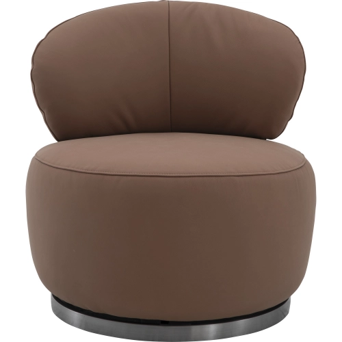 Nubo Swivel Accent Chair in Cognac Brown Leather